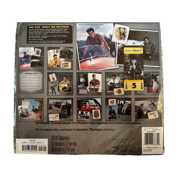 Elvis Presley Calendar Lot of 10 era 2001-2015 Sealed Mead Products - Picture 16 of 16